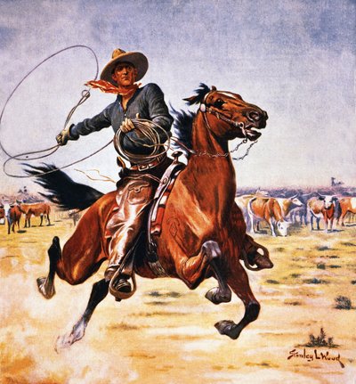 Cowboy med lasso av Stanley L. Wood