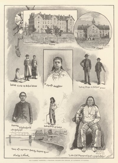Haskell Institute, en treningsskole for indianere, i Lawrence, i Kansas av Stanley L. Wood