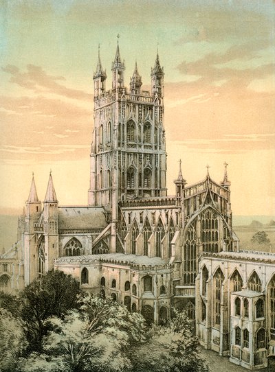 Gloucester katedral, Gloucestershire, c1870 av Stannard and Son