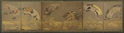 Seks fanpapirer: diverse emner, Momoyama- eller Edo-perioden, 1590-1640. av Sôtatsu