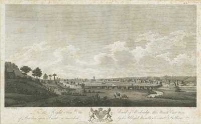 Burton-upon-Trent Bridge and Town: gravering, 1779 av Stebbing Shaw
