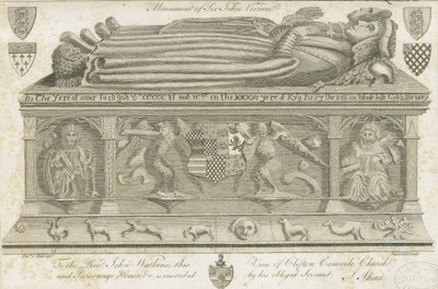 Clifton Campville Church - Vernon Monument: gravering, nd [1762-1802] av Stebbing Shaw