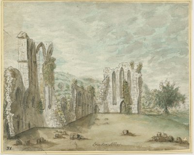 Croxden Abbey: vannfargemaleri, nd [1762-1802] (maleri) av Stebbing Shaw