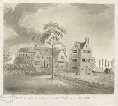 Dunstall Hall: akvatintgravering, nd [1762-1802] (trykk) av Stebbing Shaw