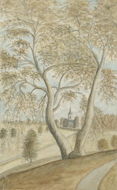 Great Barr Chapel: vannfargemaleri, nd [1762-1802] av Stebbing Shaw