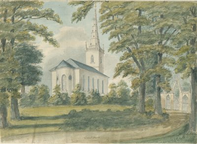 Great Barr Chapel: vannfargemaleri, nd [1762-1802] av Stebbing Shaw