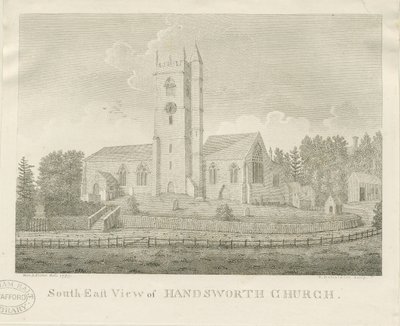Handsworth Church: gravering av Stebbing Shaw