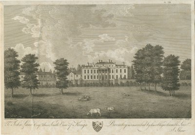 Kings Bromley Hall: gravering, [17]96 (trykk) av Stebbing Shaw