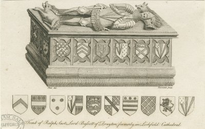 Lichfield Cathedral - Tomb of Lord Bassett: gravering, og [c 1791] (trykk) av Stebbing Shaw