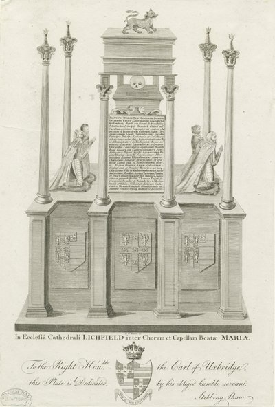 Lichfield Cathedral - Tomb of William Paget: gravering, nd [1762-1798] (trykk) av Stebbing Shaw