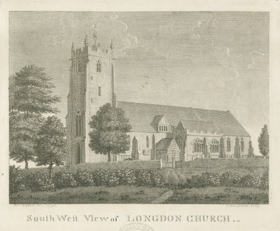 Longdon Church: gravering av Stebbing Shaw
