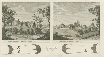 Mavesyn Ridware - Site of Blythbury Priory: gravering, 1795 av Stebbing Shaw
