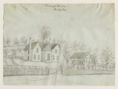 Rugeley Town - Vicarage: sepia vask tegning, nd [1762-1802] (tegning) av Stebbing Shaw