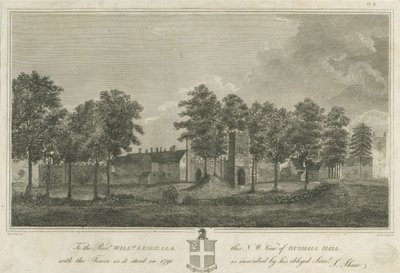 Rushall Castle/Hall: gravering av Stebbing Shaw