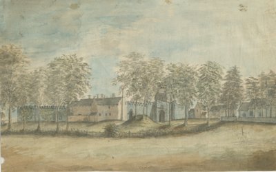 Rushall Castle/Hall: vannfargemaleri, nd [1791] av Stebbing Shaw