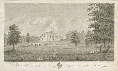 Somerford Hall: gravering og [slutten av 1700-tallet] (trykk) av Stebbing Shaw