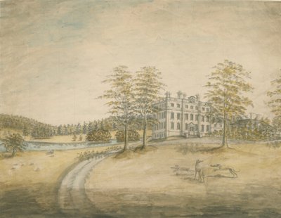 Swinfen Hall: akvarellmaling, og [c 1762-1798] av Stebbing Shaw
