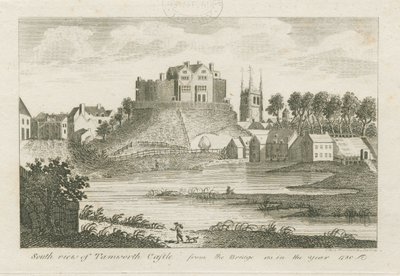 Tamworth Castle: gravering av Stebbing Shaw