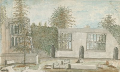 Tixall Hall: vannfargemaleri, nd [1762-1802] av Stebbing Shaw