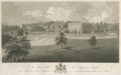 Trentham Hall: gravering, nd [c 1794] (trykk) av Stebbing Shaw
