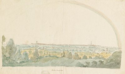 Wolverhampton - Fjernsyn fra Tettenhalls høyder: vannfargemaleri, nd [sent på 1700-tallet] av Stebbing Shaw