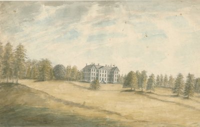Wrottesley Hall: vannfargemaleri, nd [1762-1802] av Stebbing Shaw