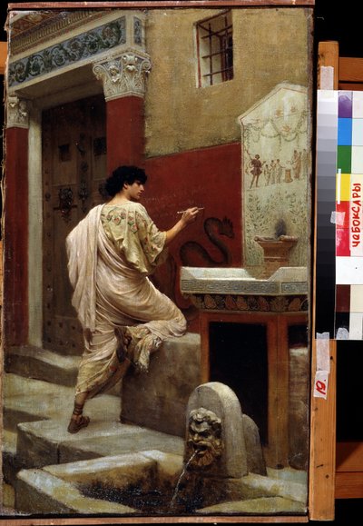 Ved en vegg, Pompeii av Stefan Vladislavovich Bakalowicz