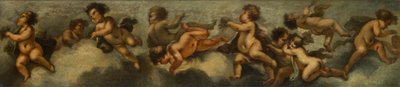Putti disporting, ca. 1655-72 (papir lagt på lerret med glassbeskyttelse) av Stefano (after) Magnasco