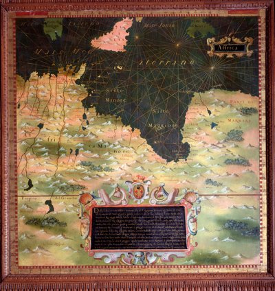 Afrique du Nord: Cyrenaic and Marmarique Region Map laget av Stefano Bonsignori (? -1589) italiensk kosmograf og maler. Rundt 1581. Firenze, Palazzo Vecchio, Sala del Mappamondo av Stefano Buonsignori