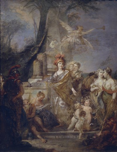 Catherine II som Minerva i Musesirkelen av Stefano Torelli
