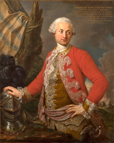 Portrett av Joseph de Saint Étienne Borne, Comte de Saint Sernin, kongelig polsk og valgsaksisk kammerherre, kaptein for garde og generaladjutant for infanteriet, 1755 av Stefano Torelli
