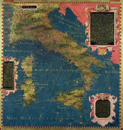Kart over Italia fra det sekstende århundre, fra 