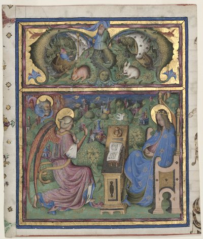 Initial M[issus est] Excised from an Antiphonary: The Annunciation, 1430-1438. av Stefano da Verona