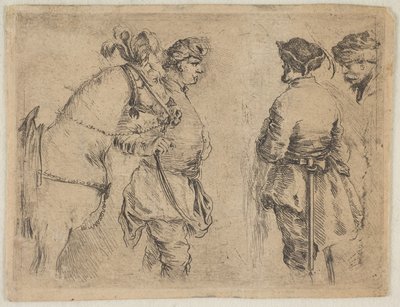 En stang som holder en hest ved hodelaget, ca. 1662. av Stefano della Bella