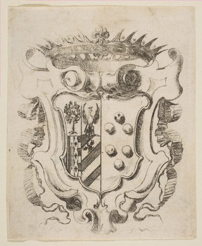 Arms of the Medici med Della Rovere, 1637. av Stefano della Bella