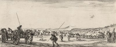 Andre Conduite de Canons, (etsing på lagt papir) av Stefano della Bella