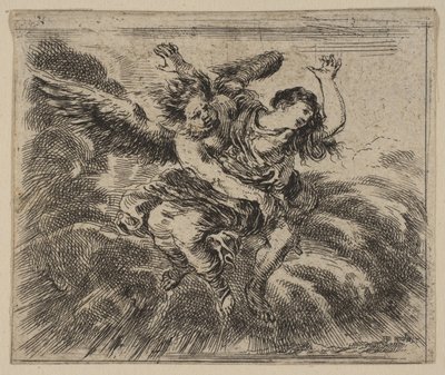 Boreas og Oreithyia, fra Game of Mythology Jeu de la Mythologie, 1644. av Stefano della Bella