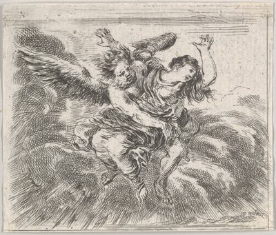 Boreas og Orithyia, fra Game of Mythology Jeu de la Mythologie, 1644. av Stefano della Bella