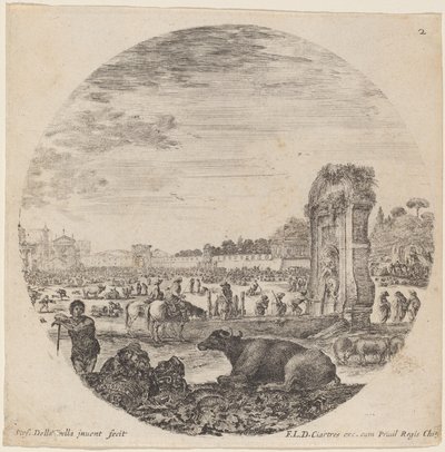 Campo Vaccino, 1646. av Stefano della Bella