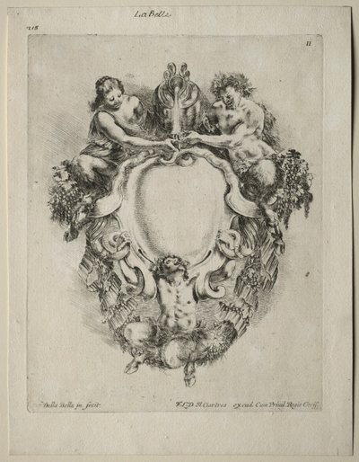 Samling av forskjellige caprices og nye design av kartusjer og ornamenter: nr. 11. av Stefano della Bella