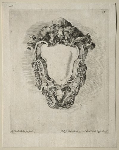 Samling av forskjellige caprices og nye design av kartusjer og ornamenter: nr. 12. av Stefano della Bella