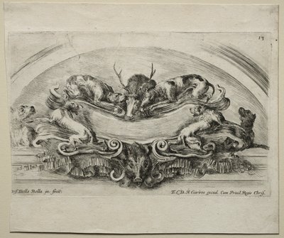 Samling av forskjellige caprices og nye design av kartusjer og ornamenter: nr. 13. av Stefano della Bella