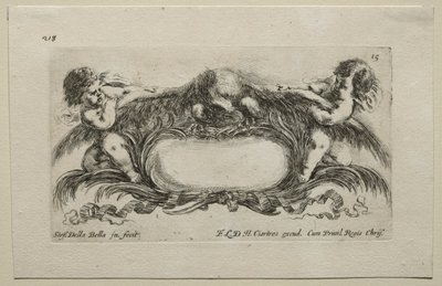 Samling av forskjellige caprices og nye design av kartusjer og ornamenter: nr. 15. av Stefano della Bella