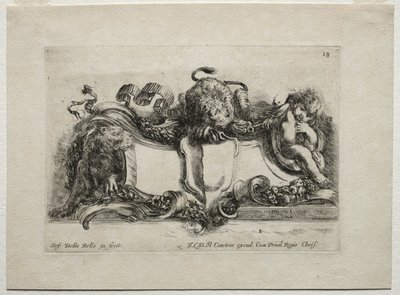 Samling av forskjellige caprices og nye design av kartusjer og ornamenter: nr. 18 av Stefano della Bella