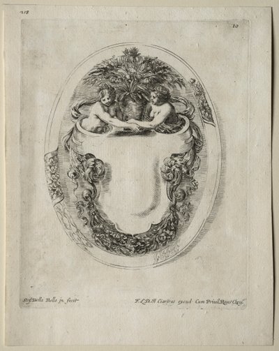 Samling av forskjellige caprices og nye design av kartusjer og ornamenter: nr. 10 av Stefano della Bella
