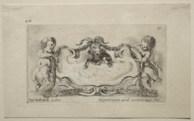 Samling av forskjellige caprices og nye design av kartusjer og ornamenter: nr. 17 av Stefano della Bella