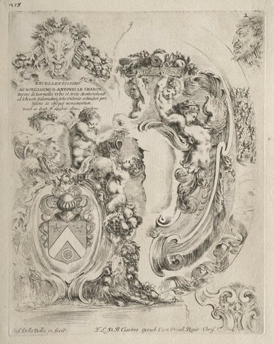 Samling av forskjellige caprices og nye design av kartusjer og ornamenter: nr. 2. av Stefano della Bella