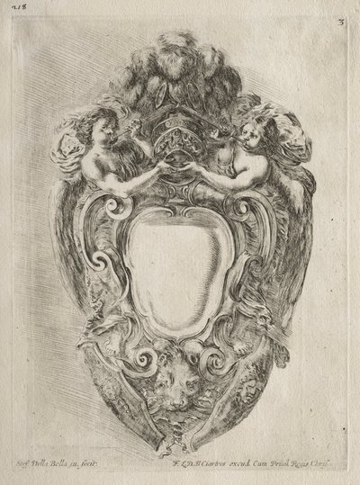 Samling av forskjellige caprices og nye design av kartusjer og ornamenter: nr. 3. av Stefano della Bella