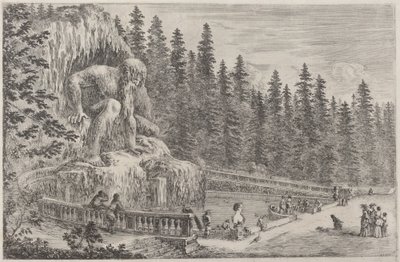 Kolossal statue av Appenninene av Stefano della Bella