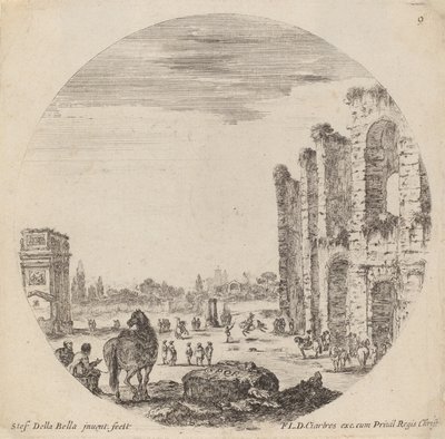 Colosseum og Konstantinbuen, 1646. av Stefano della Bella